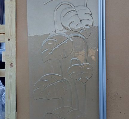 031 - 6mm Optiwhite - Suihkuseinä, Peikonlehti - 752 x 1920 - 300 €