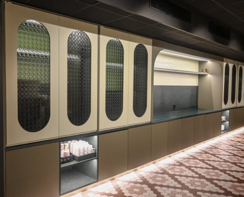 Mittatilaus artesaanilasit astiakaappi-tumman harmaa retro-frans&cherie-3