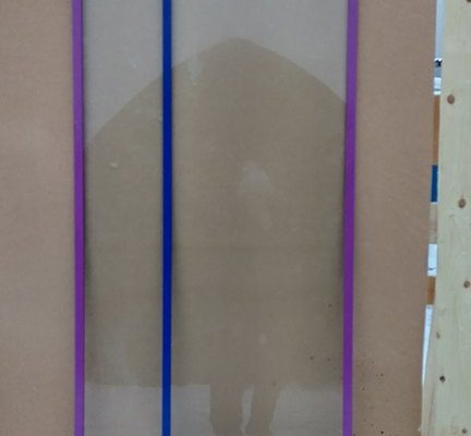 109 - 8mm Float - Tilanjakaja, Listoitettu, Lila ja Sininen - 700 x 2000 x 12 - 150 €