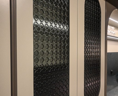 Mittatilaus artesaanilasit astiakaappi-tumman harmaa retro-frans&cherie1