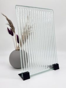 Artisan glass, stripe glass, geometric pattern, interior design