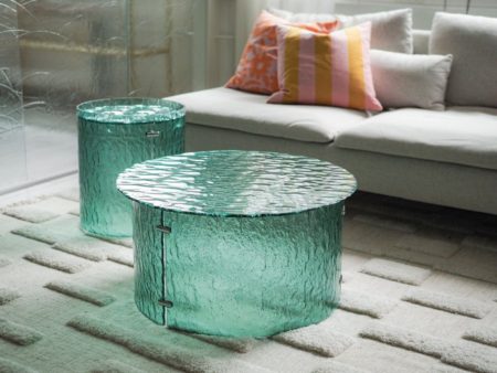 Flow lasipöytä, pyöreä pöytä, orgaaninen, eläväinen lasipinta