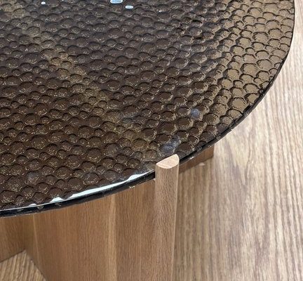 Hetki artisan glass table with oak foot-designed by Marja Nevalainen for Essis Collection (1)