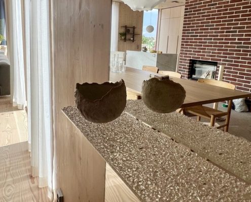 Kierrätyslasi hyllyllä oleva mittatilaus peili-Essis by Lasilinkki