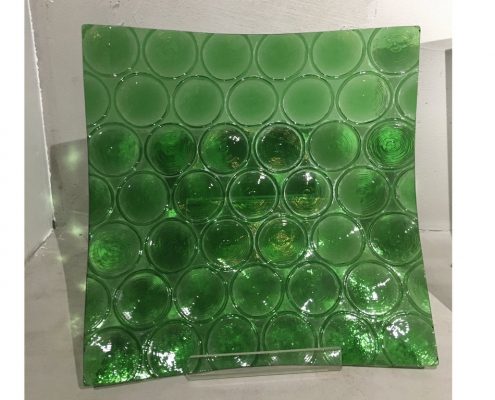 Lautanen vihreä 90e 32,5 x 32,5cm retrolasi_pullonpohja