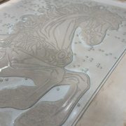 Making the artisan glass for unicorn piece by Essis master artisan (2)