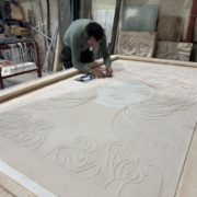 Making the mold for Woman artisan glass piece by Essis master artisan3