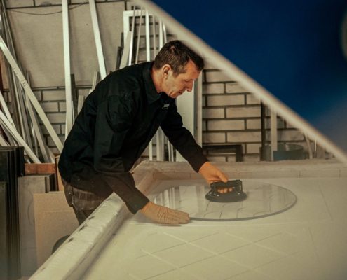 Play collection lasipöytien muotit uunissa-lasin laitto uuniin