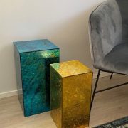 Peilikuutiot värikkäät antiikkipeilit_250x250x470-500 = 150 eur/kpl