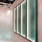 Valaistu artesaanilasiseinä-vihreä kathedral (2)