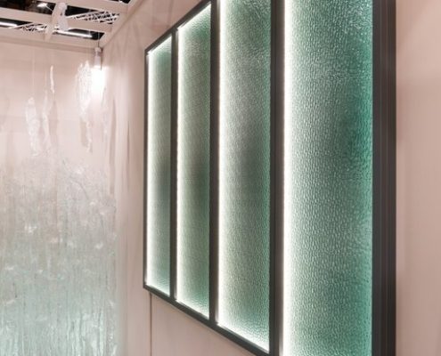 Valaistu artesaanilasiseinä-vihreä kathedral (2)