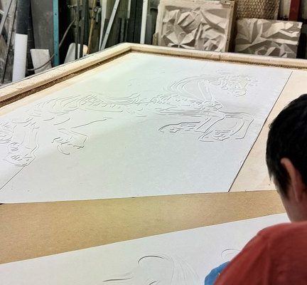 Yksisarvisen muotin teko-artesaanilasitus (1)