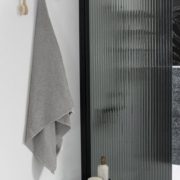 Shower screen-artisan glass-grey stripe